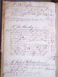 Page from Dr. Joseph Warren's Account Books courtesy of the Massachusetts Historical Society