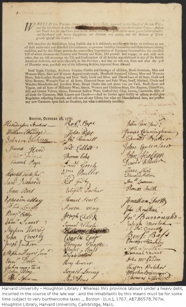 Post image for Signers of 1767 Non-Consumption Subscription  –  Last 4 of 8 Pages