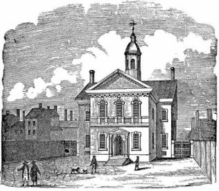 Carpenter's Hall in Philadelphia where the Suffolk Resolves by the Continental Congress