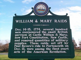 The Portsmouth Alarm of December 1774 preceded the outbreak of the Revolutionary War