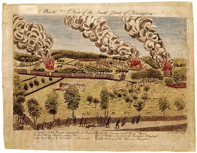 British Retreat from Lexington and Concord, Amos Doolittle 1775