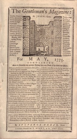 Gentleman's Magazine, London May 1775