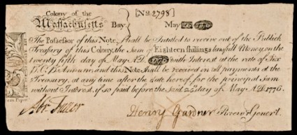 Massachusett Provincial Currency - May 1775