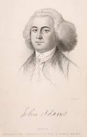 John Adams circa 1765. Old engraving after Benjamin Blyth