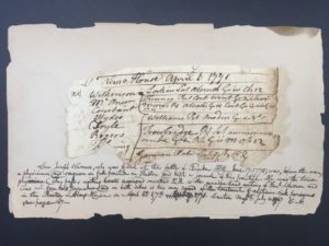 Joseph Warren Account Book Fragment