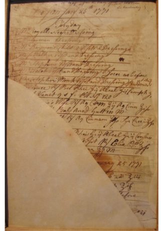 Page from Joseph Warren's missing account book