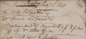 Warren Account Book fragment image by permission of Kaminski Auctions